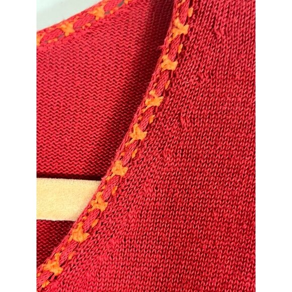 Retro Beaded Cardigan Red XL Festive Hippie Boho Western Indie Folk Chic Artsy - Picture 6 of 8